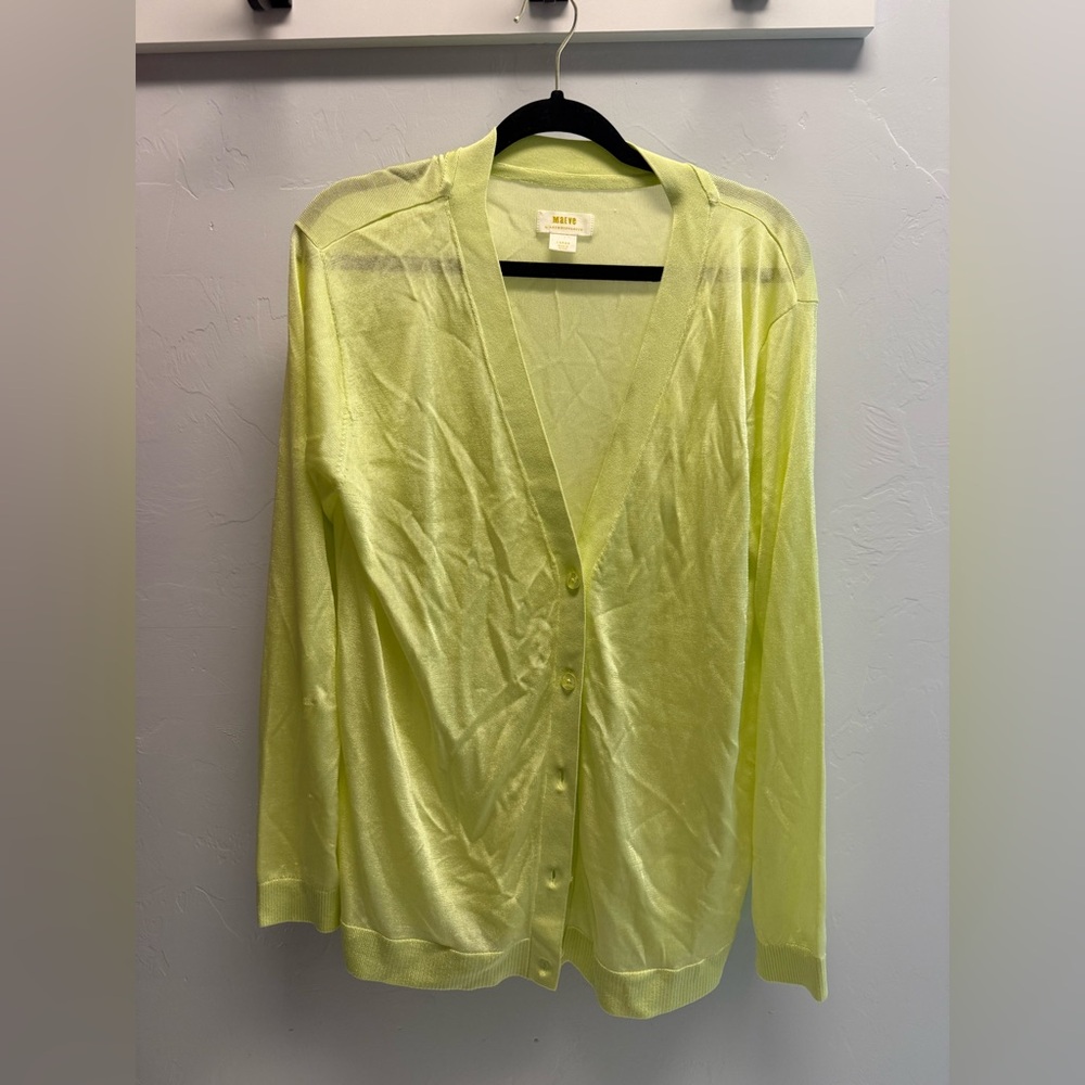 Maeve sheer v neck cardigan sweater